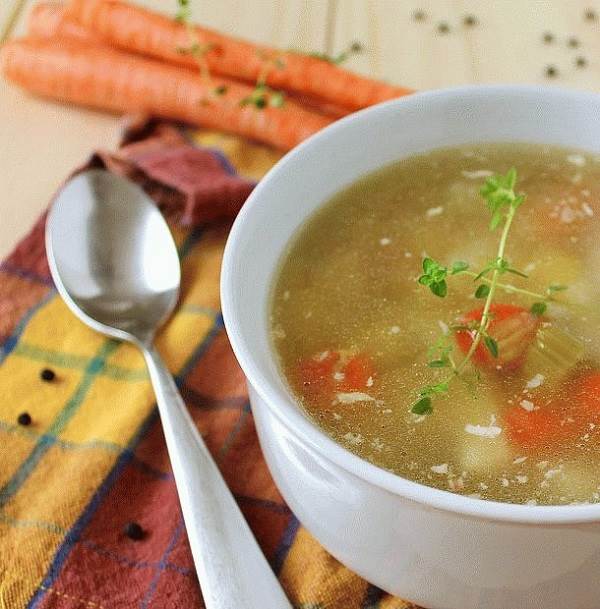 Слизистый суп на овощном бульоне